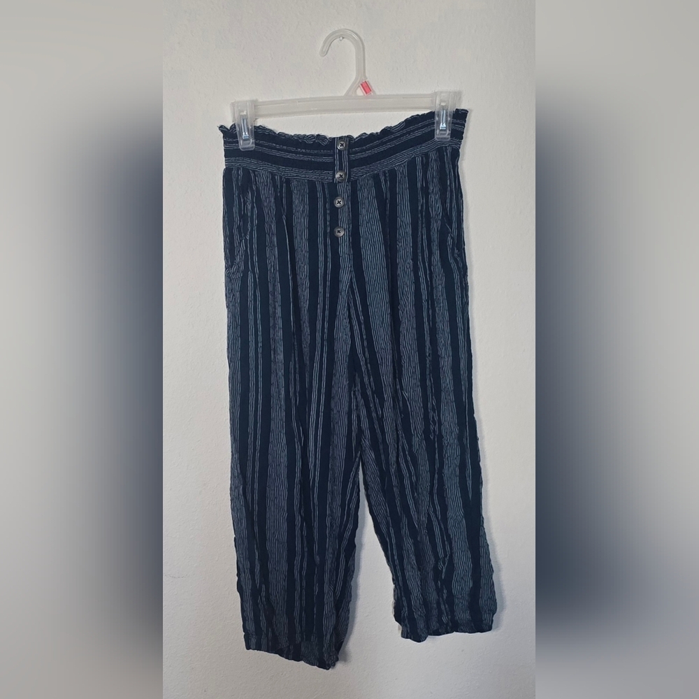 Xhilaration Striped Rayon Lightweight Casual Pants Elastic Waist Boho Medium